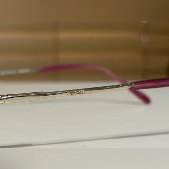 Fossil Pink Rimless Sunglasses | Y2K Vintage Vibe | Designer Shades - Picture 6 of 10